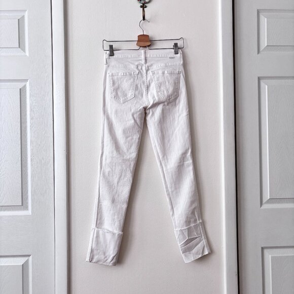 MOTHER The Ponyboy Frayed Cuffed Straight Leg Jeans in Stayin' Alive - Picture 6 of 10